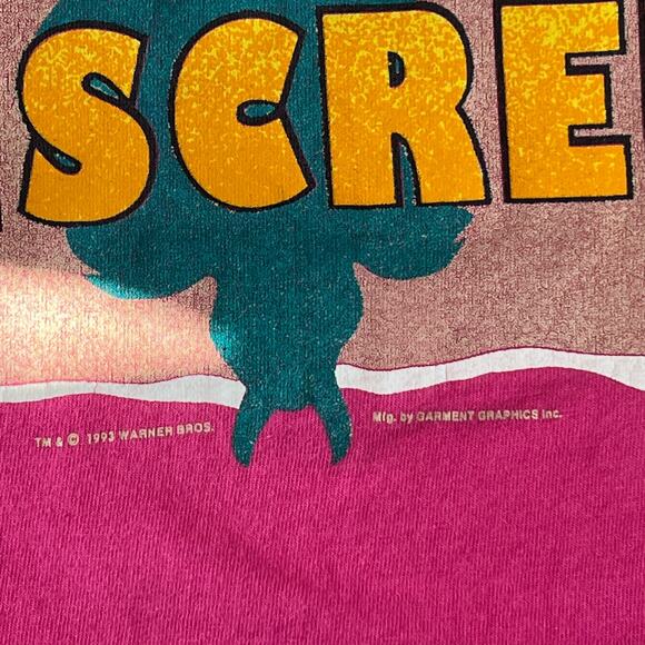 Vintage Tweety Bird Sylvester Cat Large Graphic Beach Sunscreen T-Shirt Pink XL - Picture 7 of 10